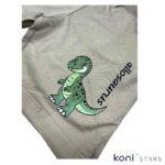 Детски летен комплект бял - тениска и къси панталони на динозаври