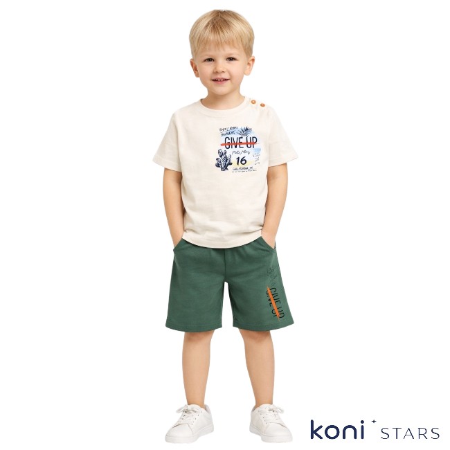 Детски летен комплект Give Up бежов - тениска и къси панталони Breeze
