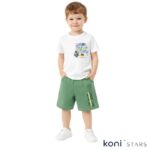 Детски летен комплект Give Up бял - тениска и къси панталони Breeze