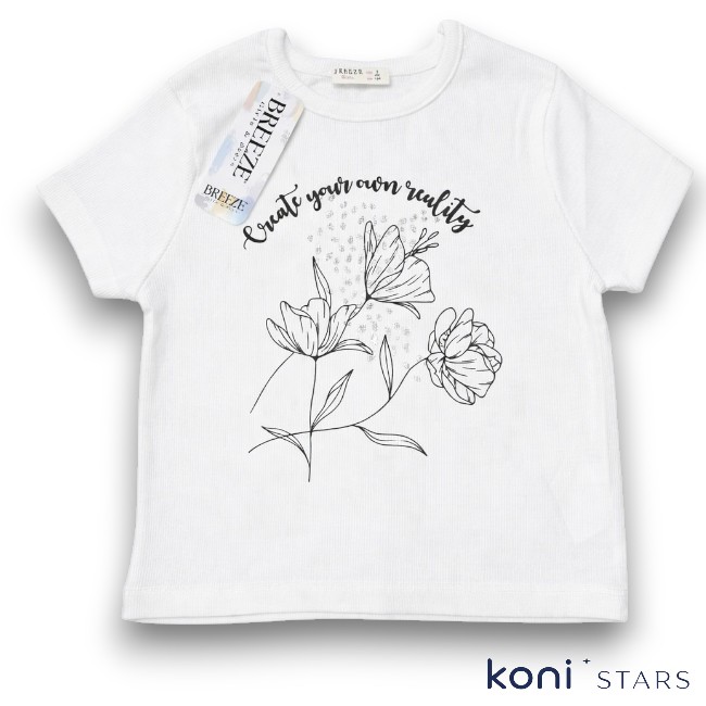 Детска тениска бяла Breeze Flower