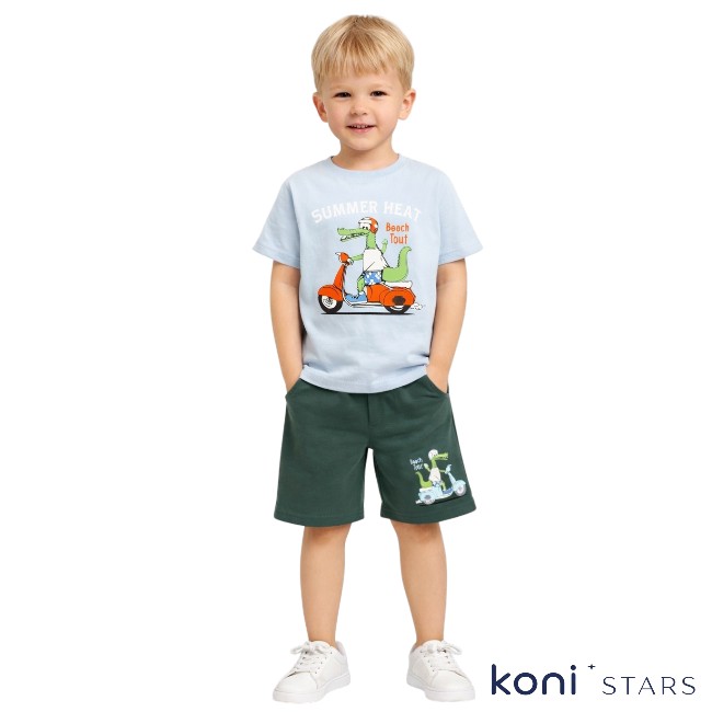 Детски летен комплект крокодил тениска и къс панталон Breeze