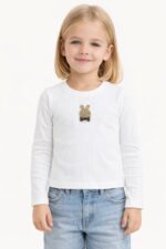 Памучна детска блуза Rabbit екрю Breeze