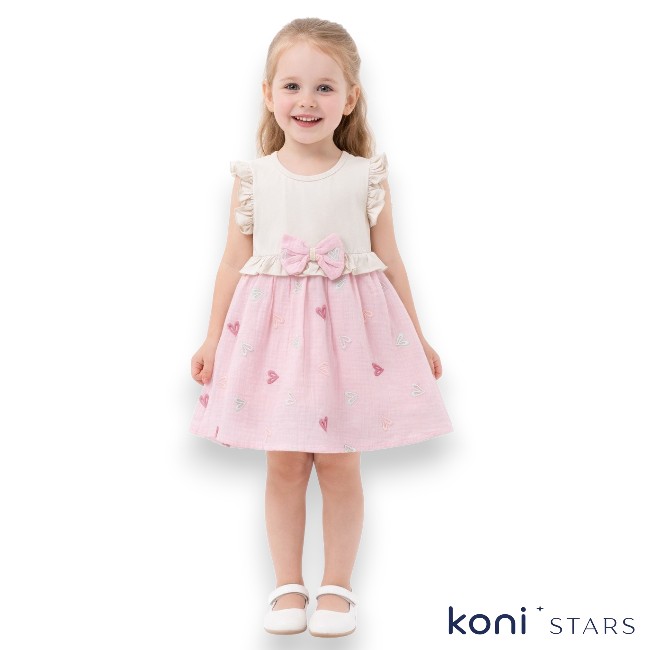 Детска рокля със сърца и панделка Barny Kids