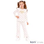 Памучна детска блуза екрю Hearts Breeze