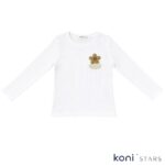 Памучна детска блуза Flower екрю Breeze