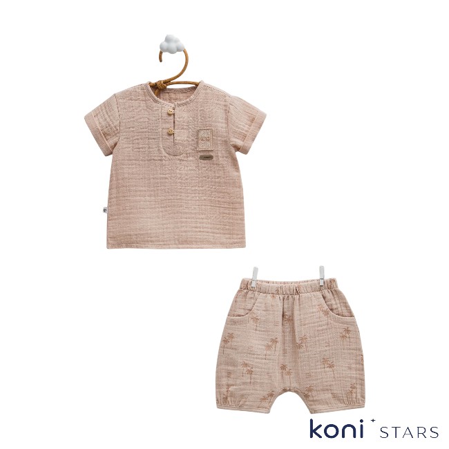 Caramell Free boy Кафяв летен к-т за бебе 1R