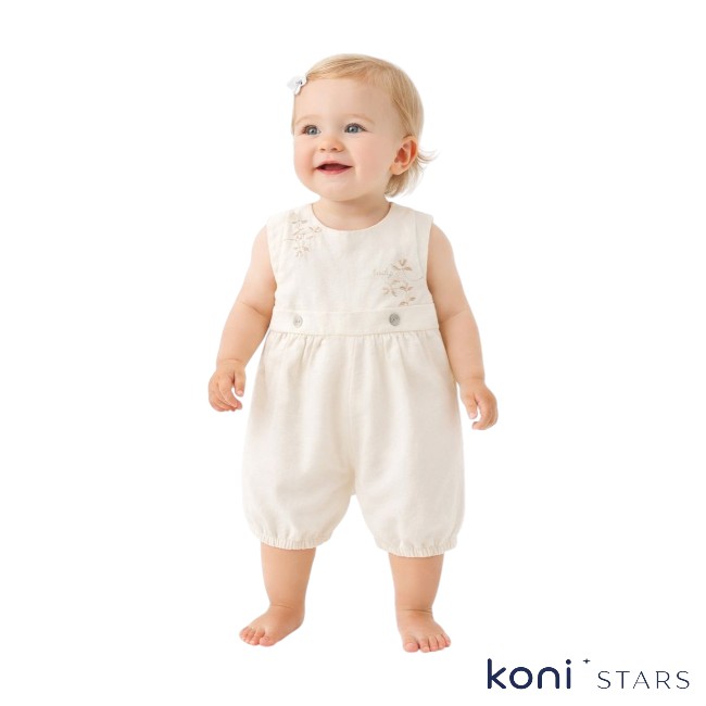 Caramell - муселин Mini lady Екрю бебешки ромпър 06