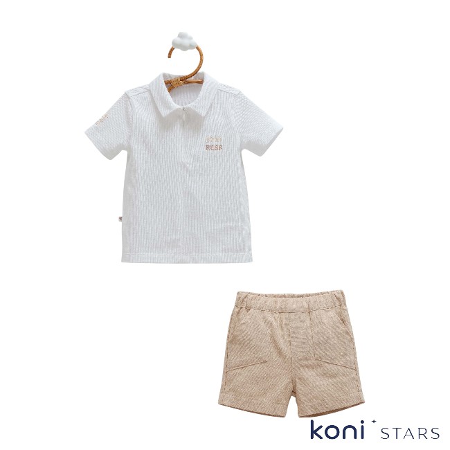 Caramell поло тениска с яка и панталонки Polo бяло 01R Caramell поло тениска с яка и панталонки Polo бяло