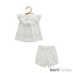 Mini lady Екрю муселин летен бебешки комплект_1R