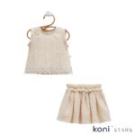 Smile Бежов муселин бебешки комплект – Caramell