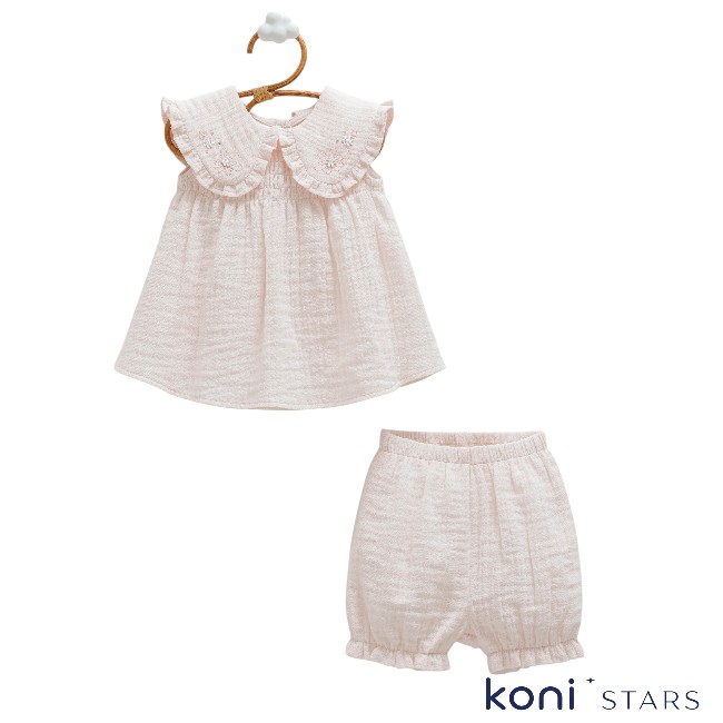 Smile Розов бебешки муселинен комплект Caramell