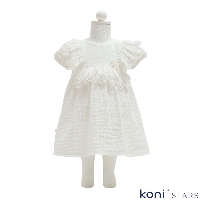 Smile лятна бебешка екрю муселинена рокля_1R