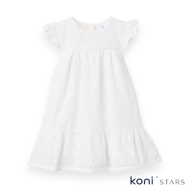 Бебешка памучна бяла рокля с бродерия Zippy ZBGAP0501_26047 R1