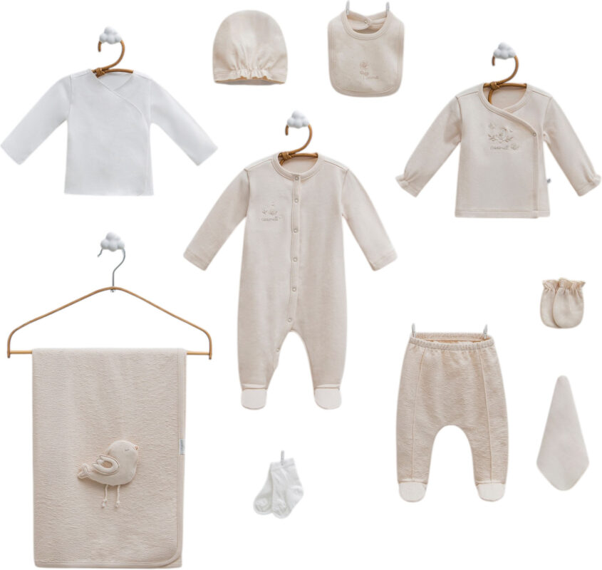 Бебешки комплект за изписване Caramell Happy spring Бежов