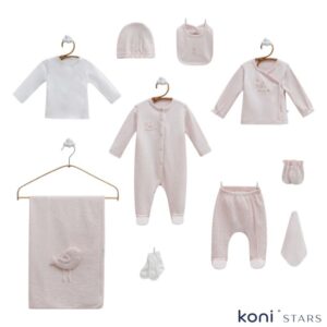 Комплект Caramell Happy spring Розов за изписване на бебе