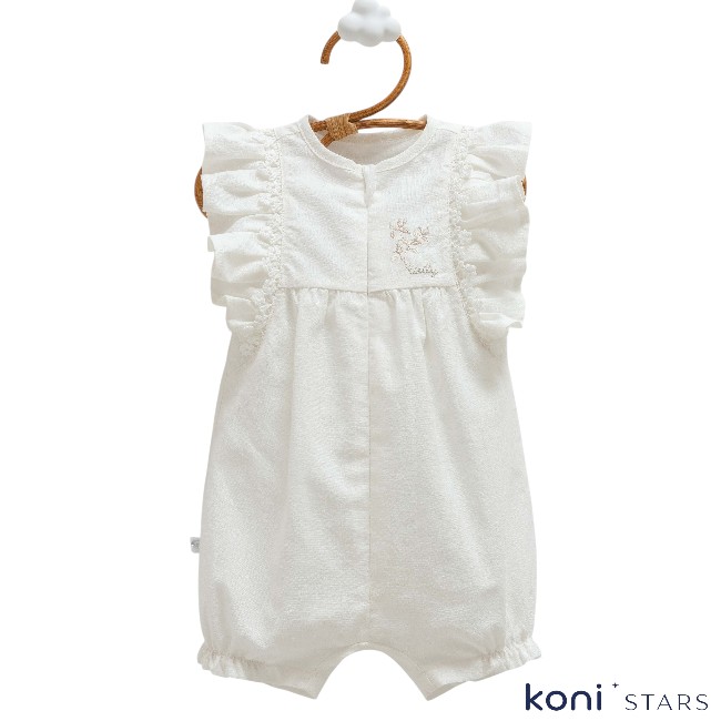 Caramell Mini lady Екрю бебешки муселинен ромпър