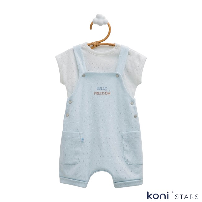 Гащеризон и тениска Hello boy Син Caramell летен к-т 01R