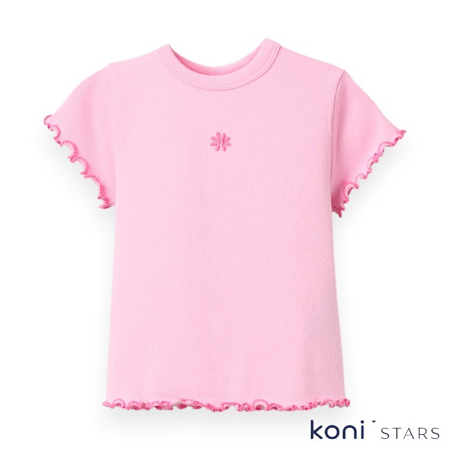 Детска рипсена тениска розова с къдрички Zippy ZKGAP0303_26006-Pink R1