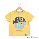 Детска тениска жълта Never Stop Rach R1