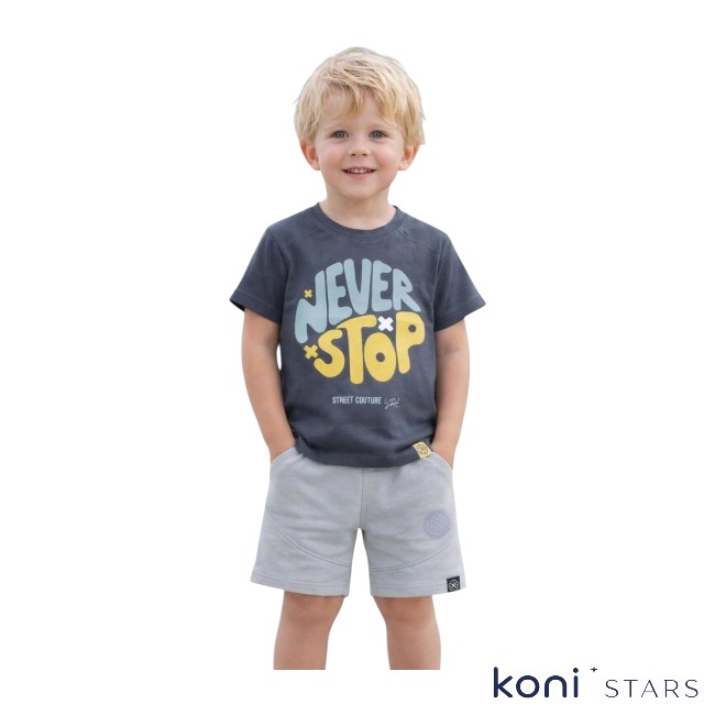 Детска тениска тъмносива Never Stop Rach 02 R