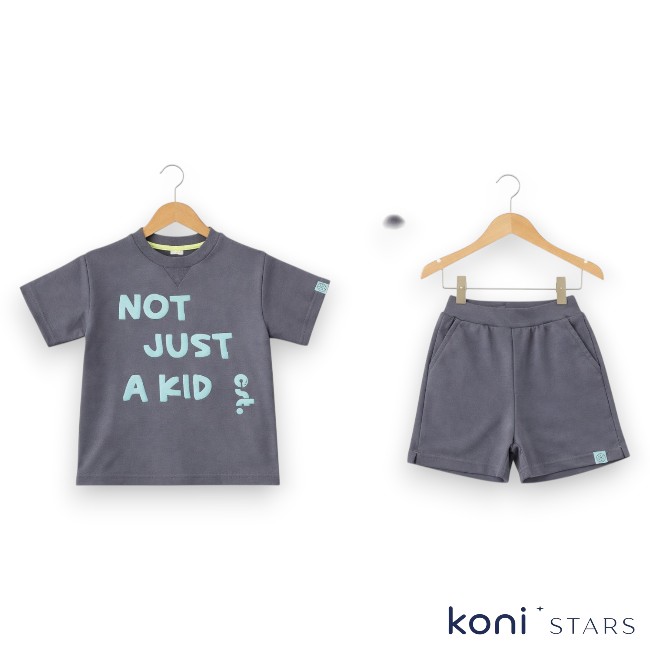 Детски комплект Rach в тъмносиво тениска и къси панталони 01R RA-2007-GREEN