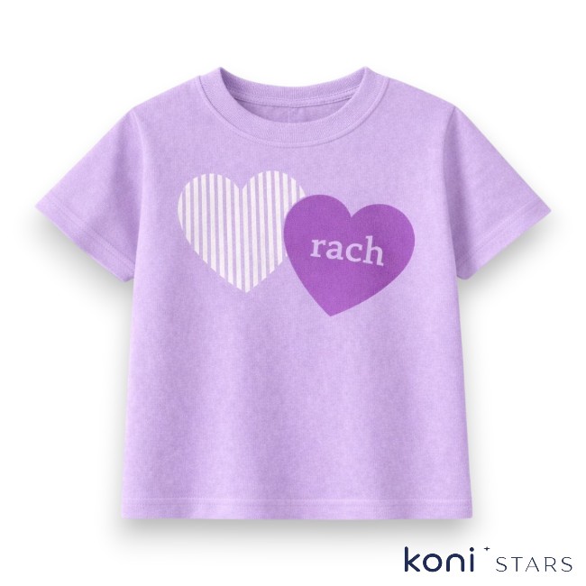 тениска Rach със сърца лилава