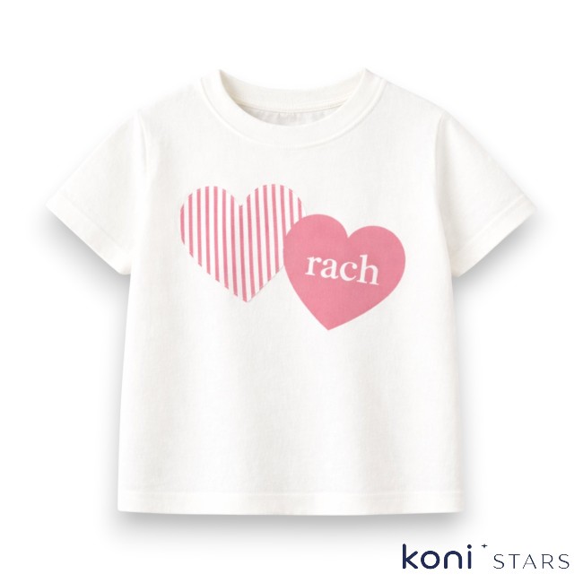 Детски тениска Rach със сърца бяла RA-2008-WHITE