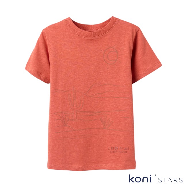 Оранжева памучна тениска за деца Zippy ZKBAP0303_26003 R1