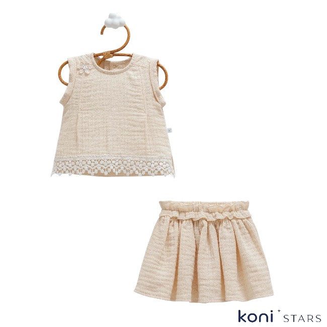 Розов бебешки комплект Caramell - муселин Smile R