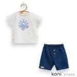 Бебешки памучен комплект Fun Summer Тъмносин