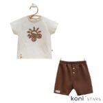 Бебешки комплект памук кафяв Fun Summer Caramell CR-TKE2475-KAHVE R0