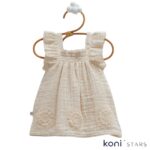 Бебешки ленен комплект бежов Lace Flowers Caramell CR-TKK2440-BEJ Р1