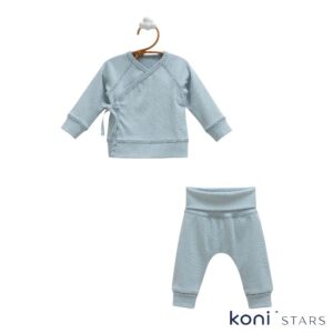 Бебешки памучен комплект син Uni Baby Caramell CR-TKU2417-KMAVI R1