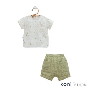 Ленен зелен детски комплект Hello Summer Caramell CR-TKE2459-YESIL R1