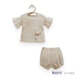 Ленен комплект в бежово Lace Flowers Caramell CR-TKK2444-BEJ R1