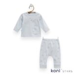 Памучен комплект за бебе син First Car Caramell TKE2222-MAVI R11