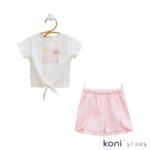 Розов памучен комплект за бебе Summer Love Caramell CR-TKK2481-PEMBE R1