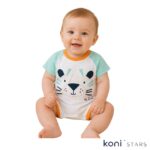 Бебешки гащеризон бяло с мента Little Tiger Rach RA-2018-White R1