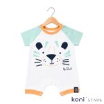Бебешки гащеризон бяло с мента Little Tiger Rach RA-2018-White R2