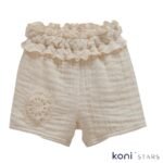 Бежов комплект за бебе момиче Lace Flowers Caramell CR-TKK2448-BEJ R1