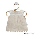 Бежов комплект за бебе момиче Lace Flowers Caramell CR-TKK2448-BEJ R2