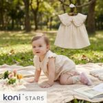 Бежов бебешки ленен комплект за момиче Caramell CR-TKK2402-BEJ 01