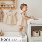 Бежов бебешки ленен комплект за момиче Caramell CR-TKK2402-BEJ 03
