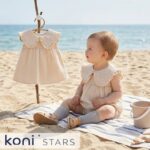 Бежов бебешки ленен комплект за момиче Caramell CR-TKK2402-BEJ 04а