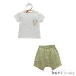 Детски зелен летен комплект за момче Hello Summer Caramell CR-TKE2460-YESIL R1
