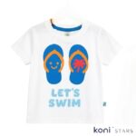 Детски к-т бяло с кралско синьо RACH Let’s Swim RA-2019-WhiteBlue R2