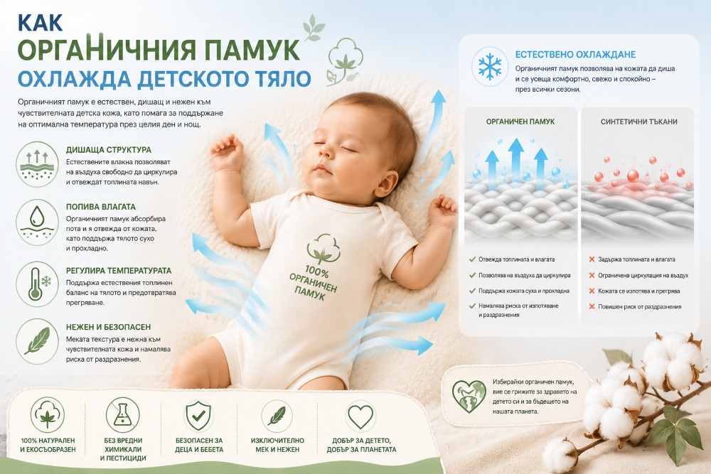 Как органичния памук охлажда детското тяло 2