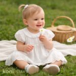 Лятна детска рокля екрю Soft Lace Caramell R4