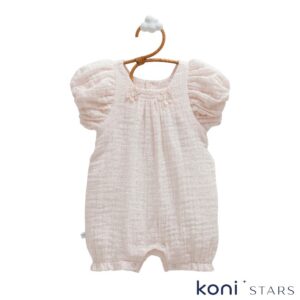 Розов бебешки ромпър Smile от лен Caramell CR-TK2401-PEMBE R1