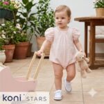 Розов бебешки ромпър Smile от лен Caramell CR-TK2401-PEMBE R6